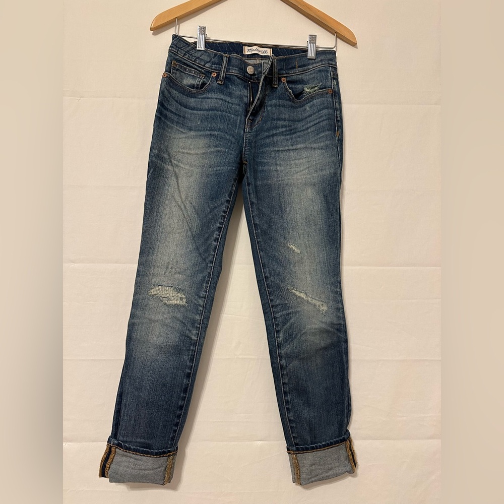 Madewell Distressed Blue Boyfriend Jeans